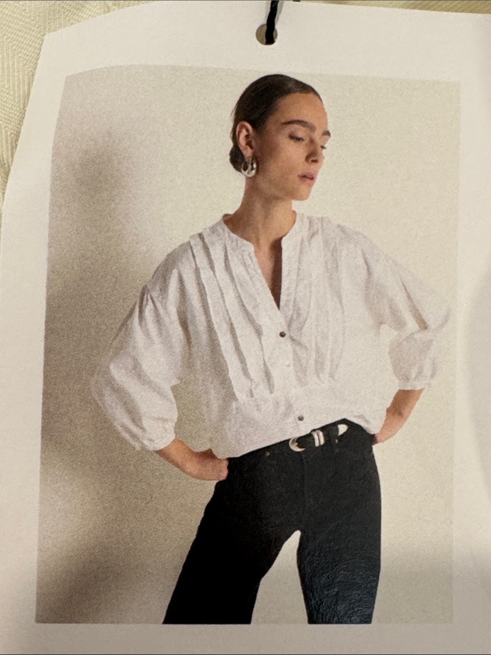 Nation LTD White Pintuck Popover Blouse - Picture 1 of 5